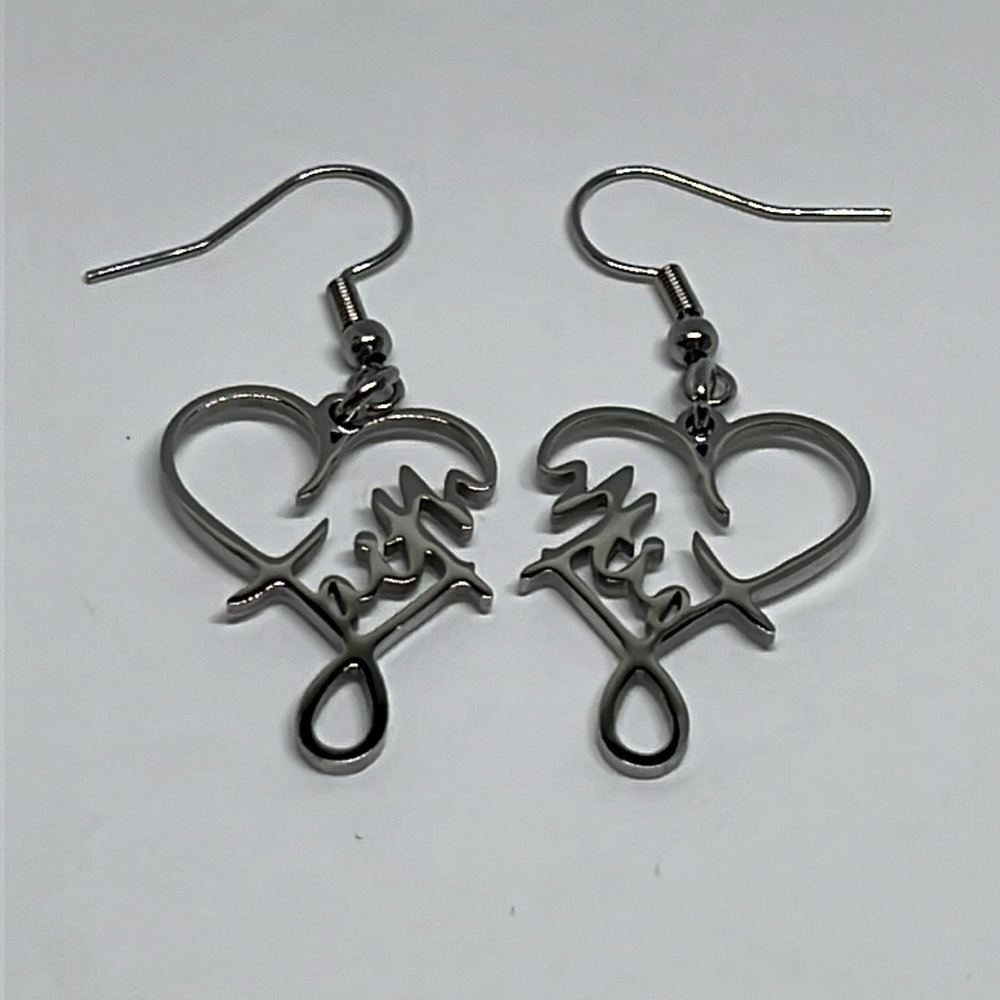 Earrings Heart Faith Christian